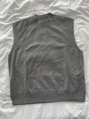 Quince Gray Sleeveless Mock Neck Cashmere Sweater Vest